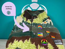 Load image into Gallery viewer, LGBTQ+ Rainbow Badges Gift Set | 6 Style Pack + Gift Box | Gay Pride Week | Metal Rainbow Bag &amp; Clothes Badges | 100% Ecofriendly Packaging
