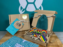 Load image into Gallery viewer, LGBTQ+ Rainbow Badges Gift Set | 6 Style Pack + Gift Box | Gay Pride Week | Metal Rainbow Bag &amp; Clothes Badges | 100% Ecofriendly Packaging
